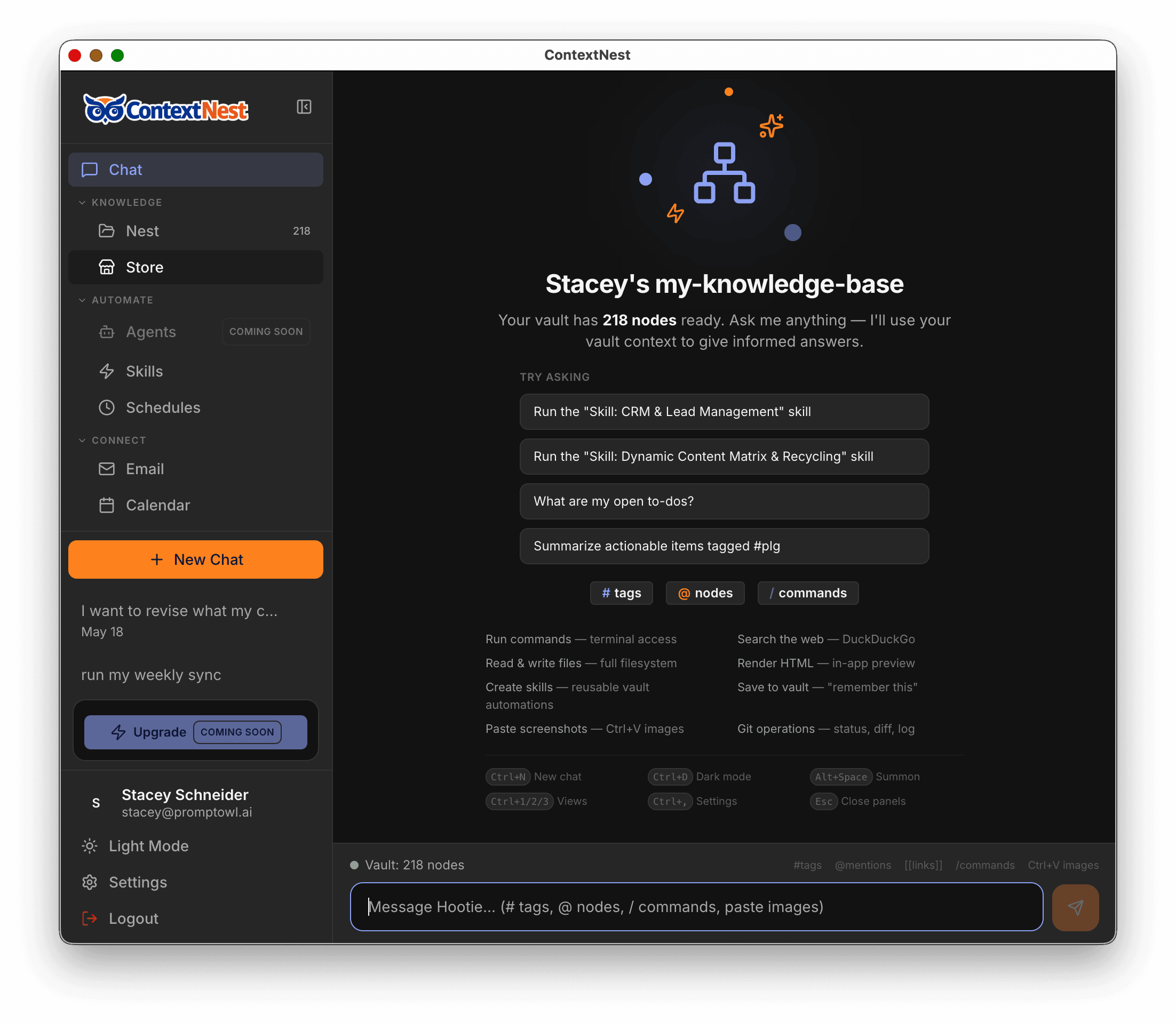 ContextNest Community Nest dashboard