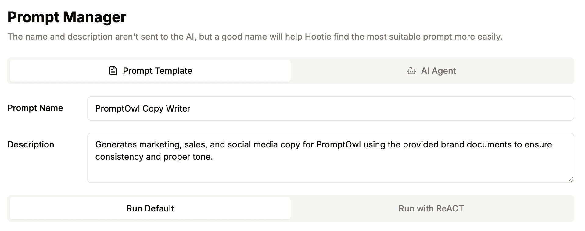 PromptOwl Execution Patterns Toggle